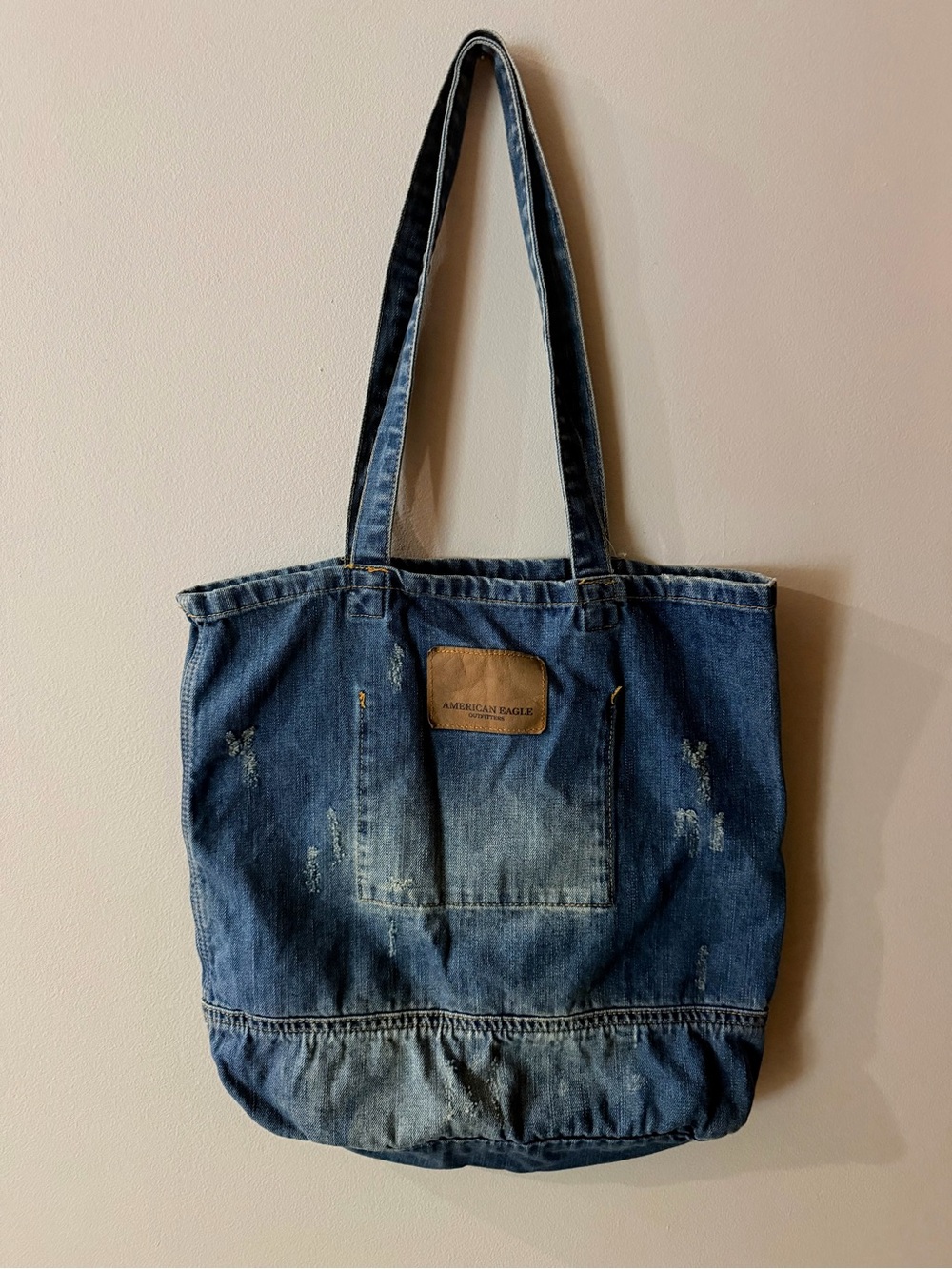 American Eagle Outfitters Blue Denim Logo Tote - Picture 3 of 4